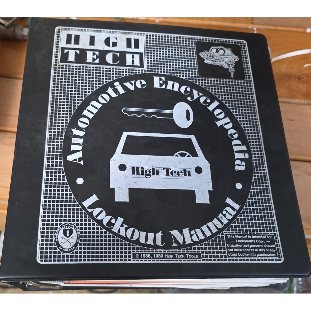 High Tech Automotive Encyclopedia Lockout Manual 1988 1989 Locksmith Binder